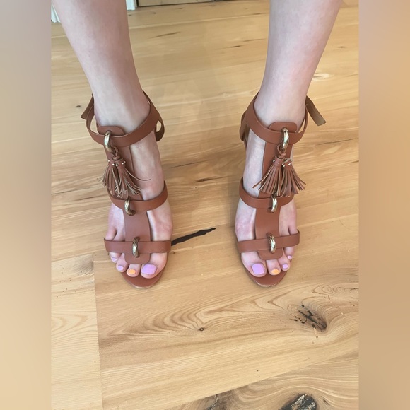Brown Leather Heels - 3.5 inch heel - Picture 2 of 7